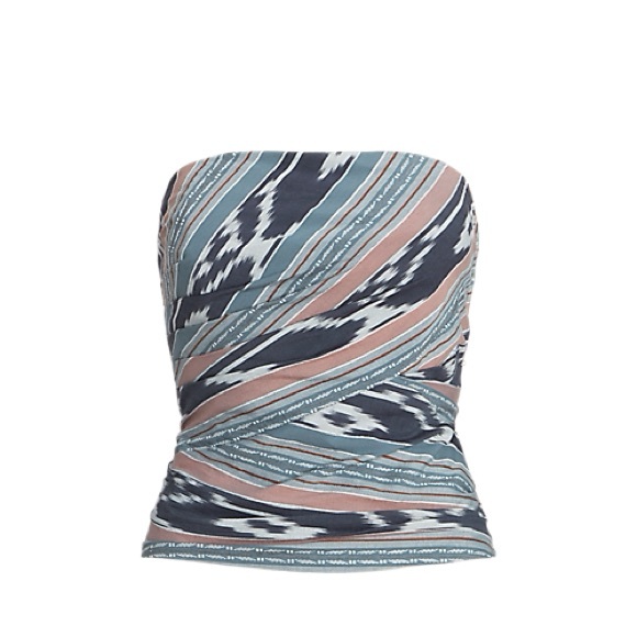 Lauren Ralph Lauren
Geo Stripe Cotton Strapless Blouse - Picture 4 of 4